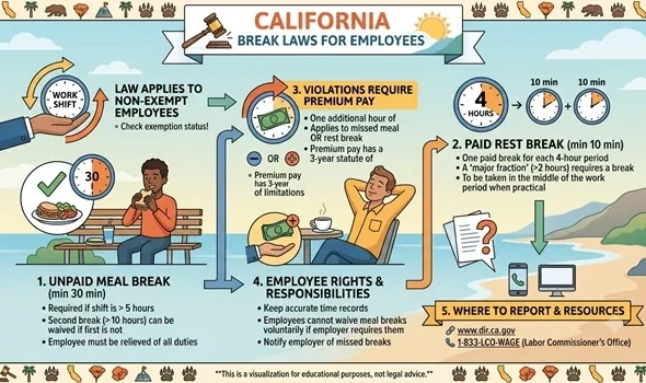 California Break Laws for Employees